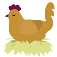 A gold chicken with a half-lace pattern