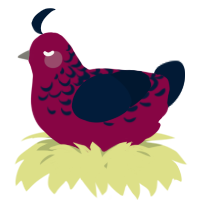 A maroon and tumblr chicken with a half-lace pattern