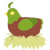 A russet and chartreuse chicken with a head pattern