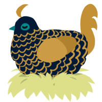 A tumblr and gold chicken with a lace pattern