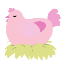 A rose and pink chicken with a half-lace pattern