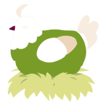 A chartreuse and cream chicken with a head pattern