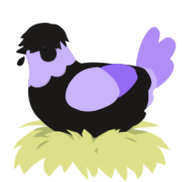 A sable and lilac chicken with a head pattern