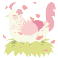 A white and pink chicken with a half-lace pattern