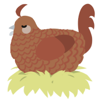 A brown and russet chicken with a lace pattern