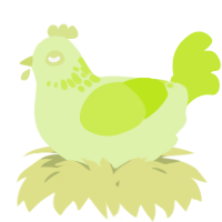 A apple and lime chicken with a neck-speckle pattern