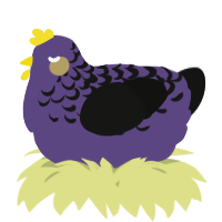 A overcast and black chicken with a half-lace pattern