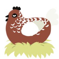 Chocolate Mousse, a russet and white chicken with a half-lace pattern