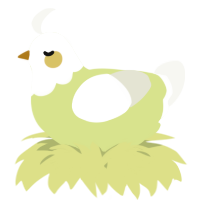 A lemon and white chicken with a head pattern