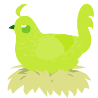 A lime chicken with a half-lace pattern