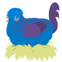 A sapphire and overcast chicken with a half-lace pattern