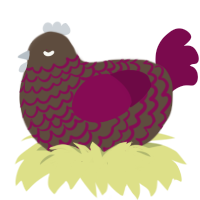 A bark and wine chicken with a lace pattern
