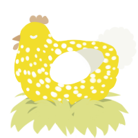 A yellow and white chicken with a speckle pattern
