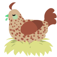 A beige and russet chicken with a speckle pattern