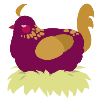 cotlet, a wine and gold chicken with a neck-speckle pattern