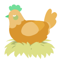 A orange and honey chicken with a head pattern