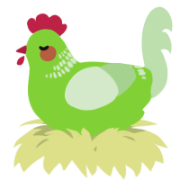 A grass and gluppy chicken with a neck-band pattern