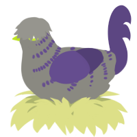 A ash and overcast chicken with a half-bar pattern