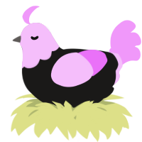 A sable and lavender chicken with a head pattern