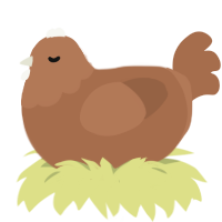 Arabica, a brown chicken with a head pattern
