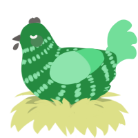 Jelly Bean, a viridian and spring chicken with a bar pattern