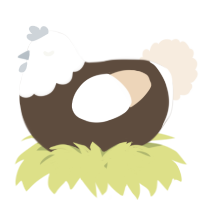 A bark and cream chicken with a head pattern