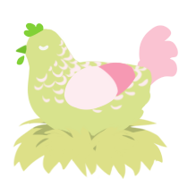 A lemon and rose chicken with a half-lace pattern