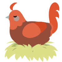 A russet and vermilion chicken with a head pattern