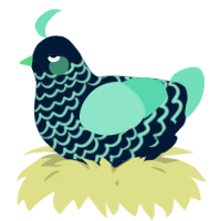 A tumblr and mint chicken with a lace pattern