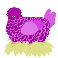 A plum and orchid chicken with a lace pattern