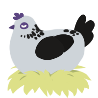 A mist and sable chicken with a neck-speckle pattern
