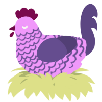 A lavender and overcast chicken with a lace pattern
