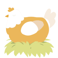 A honey and cream chicken with a head pattern