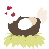 A bark and cream chicken with a head pattern