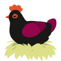 A sable and maroon chicken
