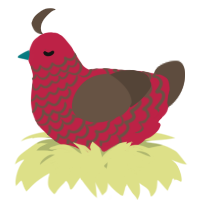 A crimson and bark chicken with a lace pattern