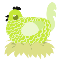 A lime and apple chicken with a lace pattern