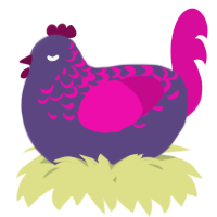 A overcast and fuchsia chicken with a half-lace pattern