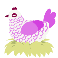 A white and orchid chicken with a lace pattern