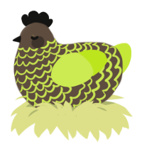 littleman, a bark and lime chicken with a lace pattern