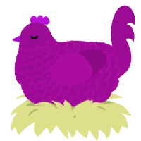 A plum chicken with a lace pattern