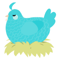A aqua chicken with a lace pattern