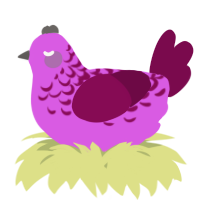 A orchid and wine chicken with a half-lace pattern
