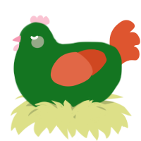 A leaf and vermilion chicken