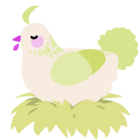A cream and lemon chicken with a neck-speckle pattern