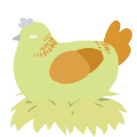 A lemon and orange chicken with a neck-band pattern