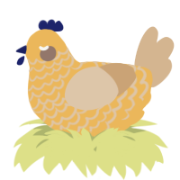 A honey and beige chicken with a lace pattern