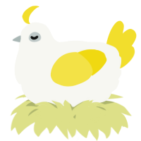 A white and yellow chicken