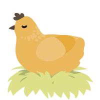 A honey chicken with a neck-speckle pattern