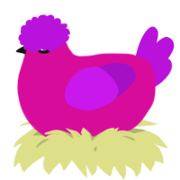 A fuchsia and amethyst chicken